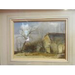 PETER NEWCOMBE (1943): A watercolour of "Barn at Caldecote", 15.