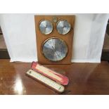 Vintage weather station (barometer, hygrometer and thermometer) Instruments made by K.