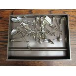 A quantity of silver plated sugar tongs and teaspoons