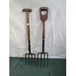 Two wide tine forks