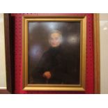 Oil on board depicting a portrait of a Victorian gent, unsigned, gilt framed,