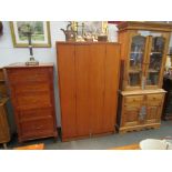 A teak wardrobe,