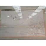 JASON PARTNER: A watercolour of ducks in flight, signed lower right, framed and glazed,