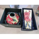 A boxed Old Tupton Ware floral vase and a bulbous body vase (2)