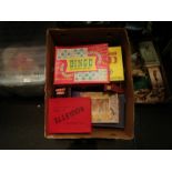 Two boxes of vintage games including roulette