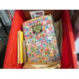 A box of assorted stamps, albums etc.
