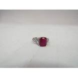 A Thai ruby ring stamped 925, size U,