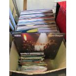 Two boxes and a case of assorted LP's including The Beatles, Ray Charles,