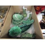 A quantity of green cabbage wares including Copeland
