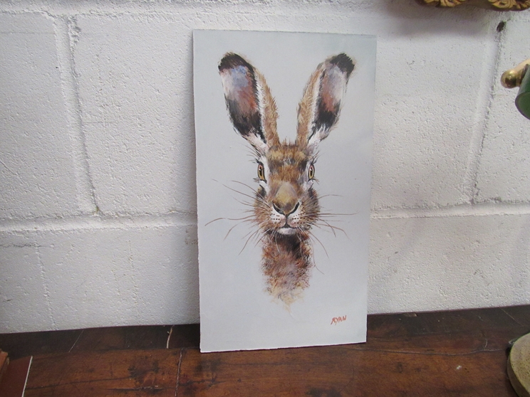 RYAN: An Acrylic on board of a hare, signed lower right,