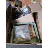 A mixed lot including 30's-70's dressmaking patterns, embroidery threads, stoneware bed warmer,