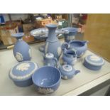 A Wedgwood Jasperware comport, vases,