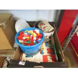 A box containing a large quantity of Lego