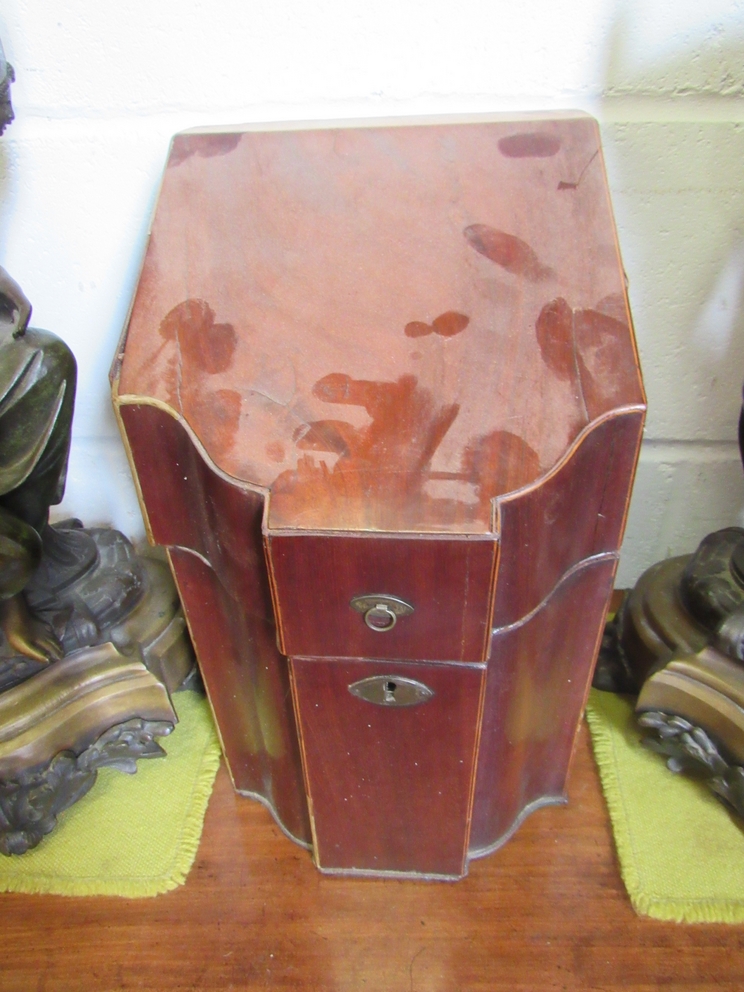A Georgian mahogany knife box for restoration