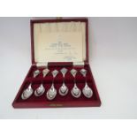 A cased set of six silver teaspoons with Wedgwood Jasper cameo insert "The Queens Silver Jubilee"