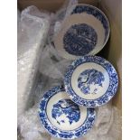 Quantity of blue and white china, plates and dishes etc.