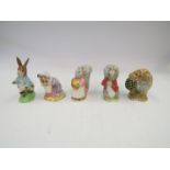 Five Beswick Beatrix Potter figures including Peter Rabbit
