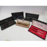 Four Cross cased pen sets and a Parker pen set (5)