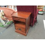 A Laura Ashley 'Garrat' chestnut two drawer bedside cupboard