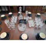 A quantity of various crystal glasses and decanters