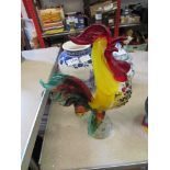 A Murano style art glass cockerel,