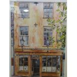 DAVID MORLEY (XXI): A watercolour "The Nutshell", shop frontage, dated 2015, 47cm x 33cm,