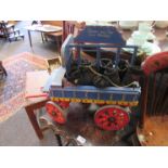 A handpainted "Gower & Son" coal merchant wagon together with a brass horse cart