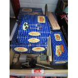 Nine boxed Hornby Dublo 00 gauge buildings and accessories including two D1 signal cabins,