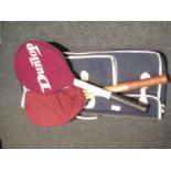 A Tennis bag with racquets including Slazenger and Dunlop