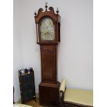 A George III mahogany cased longcase clock. Dial signed Wrigley, Blackburn.