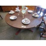 An Ulferts Furniture of Sweden circular coffee table on bentwood base, dark stained beech.