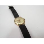 A gold cased Summit gentleman's wristwatch with leather strap