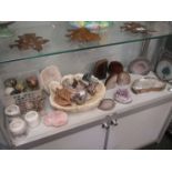 A collection of agates and minerals, stone eggs etc.