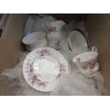 Mixed ceramics including saucers, bowls, dishes including Royal Albert,