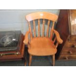 A pair of beech carver chairs