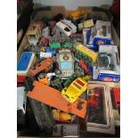 Assorted playworn diecast vehicles and a small quantity of boxed Lledo Days Gone and Oxford diecast