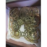 A box of horse brasses