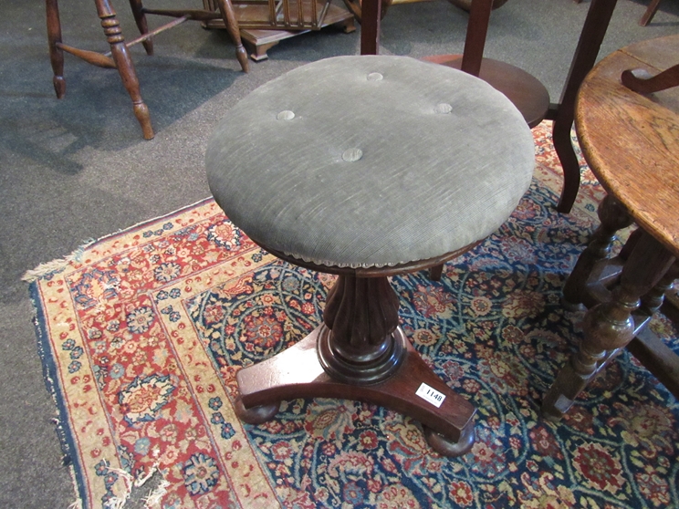 A Victorian revolving seat stool on fluted stem - Image 2 of 2