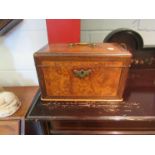 A burr walnut veneered partitioned box