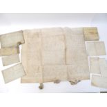 A small collection of mainly 17th Century Suffolk interest vellum documents,