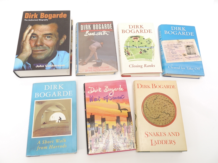 Dirk Bogarde, five UK 1st editions, including 'Snakes & Ladders', 1978, 'West of Sunset', 1984,