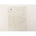 Princess Victoria Mary of Teck, (1867-1953), later Queen Mary, Autograph Letter Signed,