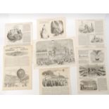 Ballooning, small collection of 8 wood engravings from the Illustrated London News, 1 full page,