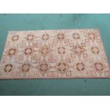 Yellow ground geometric rug with very fine Hooked work,