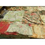 A significant number of large scale florals to include very early toile,