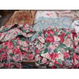 A quantity of 19th Century French and mid 20th Century English roller prints, chintz's and linen,