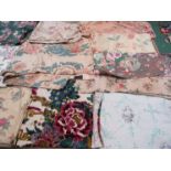A quantity of 19th Century French and English cotton and chintz and mid 20th Century large scale