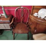 A pair of 19th Century wheel-back Windsor armchairs,