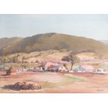 HARRY BUCKIE (Australian 1897-1982): A framed and glazed watercolour, Australian valley farm scene.