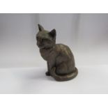 A Frith bronzed model of a cat,